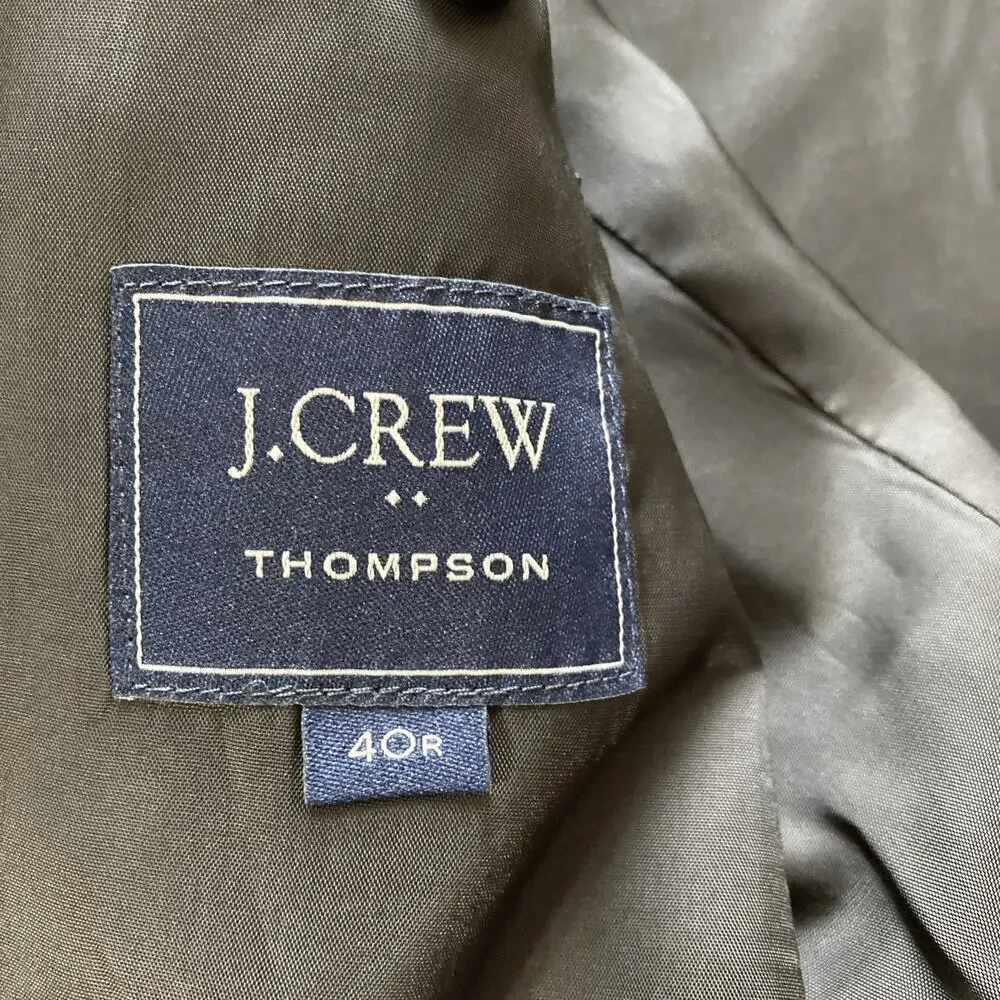 J. Crew Men’s Thompson Suit Jacket 40R‎ Wool Black Blazer Formal Wedding Prom